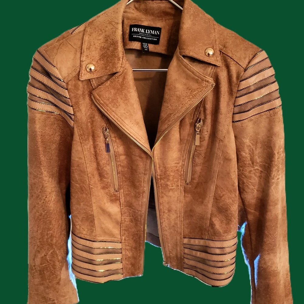 Frank Lyman | New Never Worn Chestnut Moto Jacket Wrinkle Resistant - Picture 2 of 16